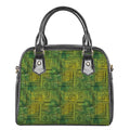 Green And Black African Ethnic Print Shoulder Handbag