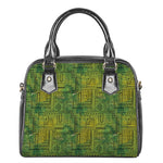 Green And Black African Ethnic Print Shoulder Handbag