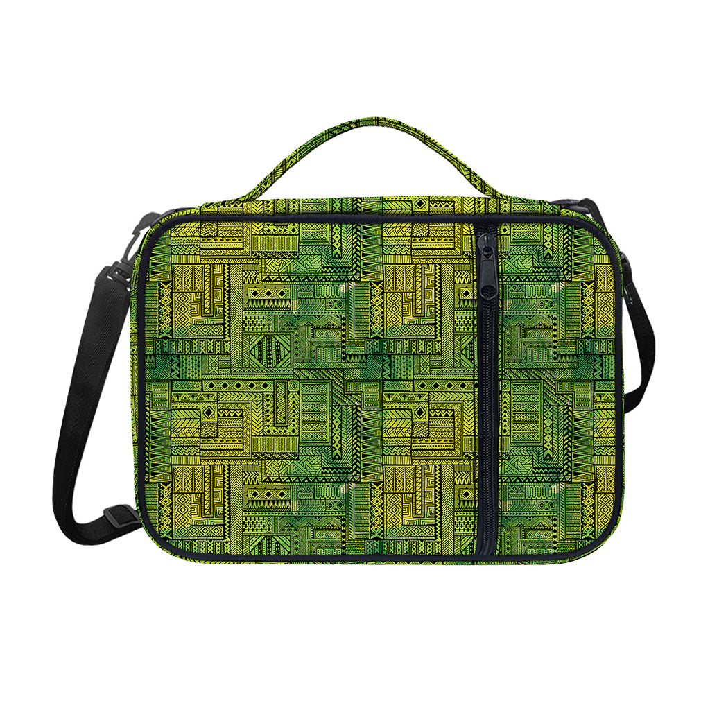 Green And Black African Ethnic Print Shoulder Strap Bible Bag