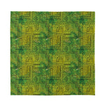 Green And Black African Ethnic Print Silk Bandana
