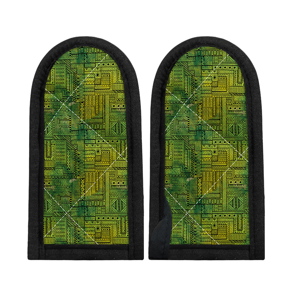 Green And Black African Ethnic Print Skillet Handle Cover