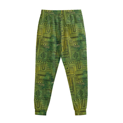 Green And Black African Ethnic Print Sweatpants