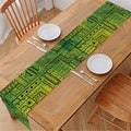 Green And Black African Ethnic Print Table Runner