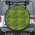 Green And Black African Ethnic Print Tire Cover
