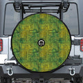 Green And Black African Ethnic Print Tire Cover With Camera Hole