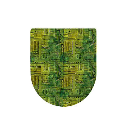 Green And Black African Ethnic Print Toilet Lid Cover