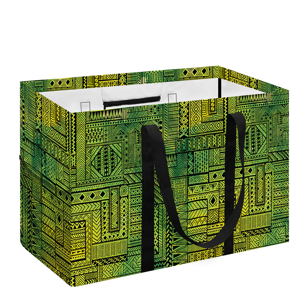 Green And Black African Ethnic Print Utility Tote Bag