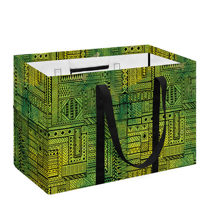 Green And Black African Ethnic Print Utility Tote Bag