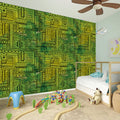 Green And Black African Ethnic Print Wall Sticker