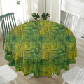 Green And Black African Ethnic Print Waterproof Round Tablecloth