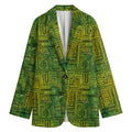 Green And Black African Ethnic Print Women's Blazer