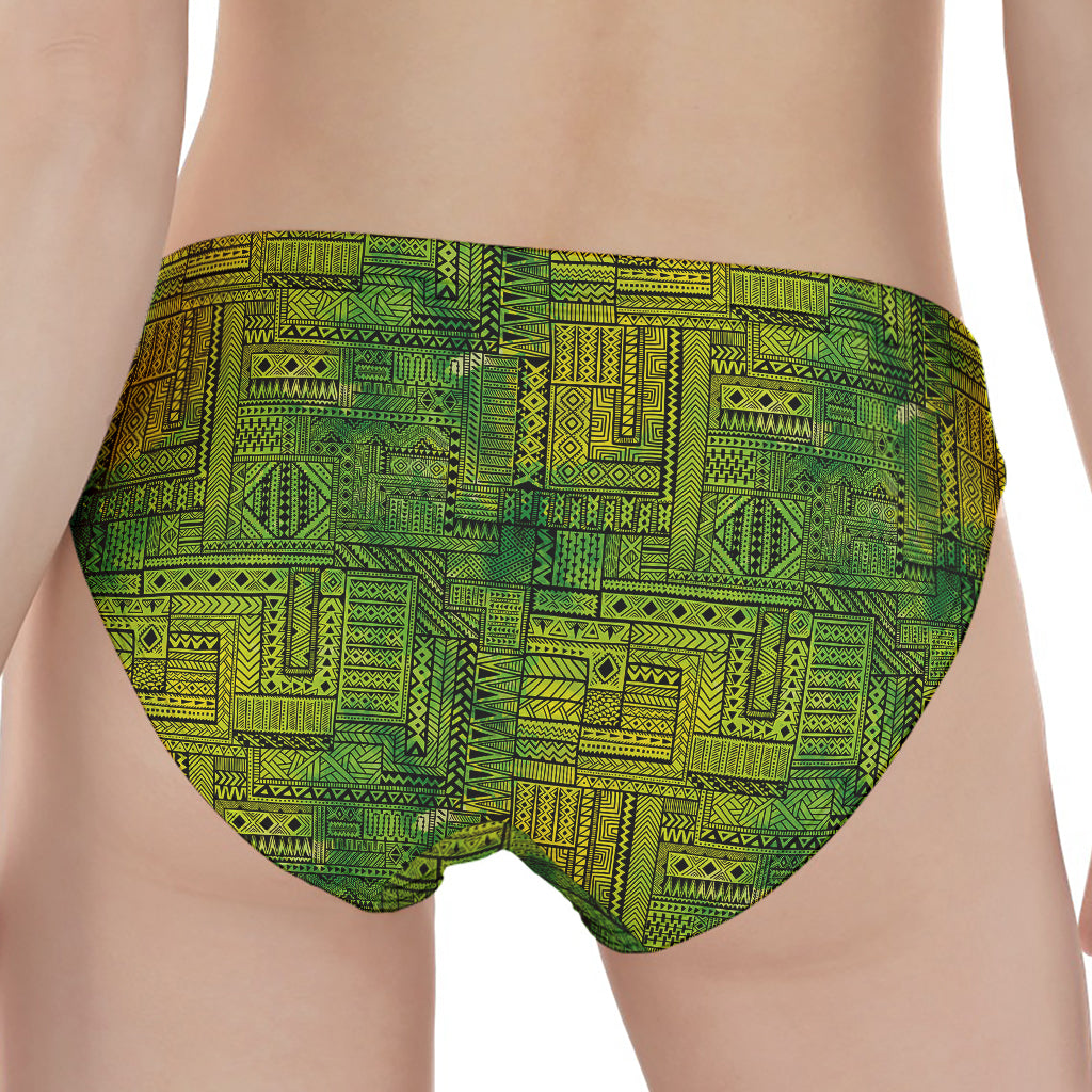 Green And Black African Ethnic Print Women's Panties