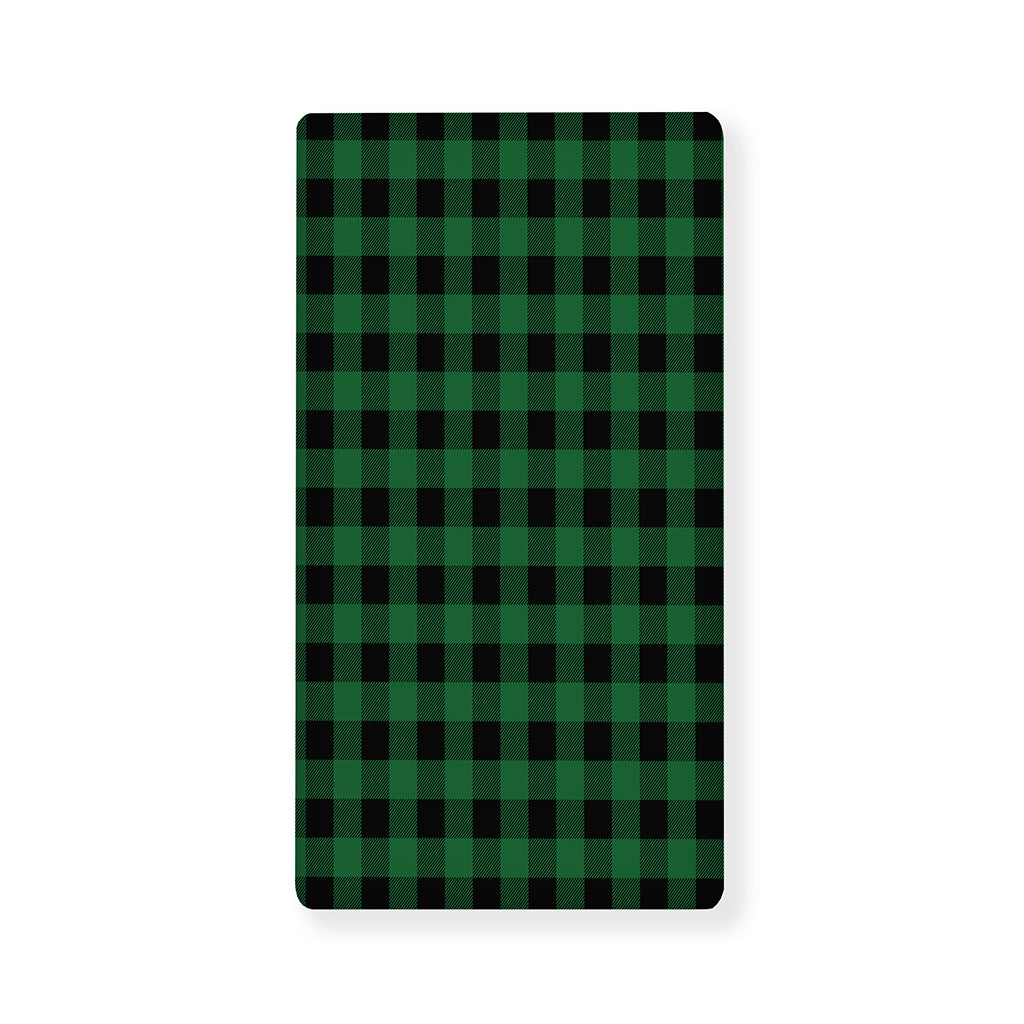 Green And Black Buffalo Check Print Baby Crib Sheet