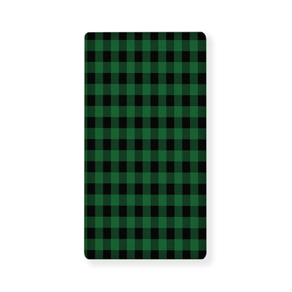 Green And Black Buffalo Check Print Baby Crib Sheet