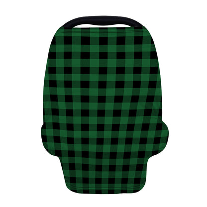 Green And Black Buffalo Check Print Baby Seat Cover