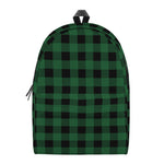 Green And Black Buffalo Check Print Backpack