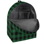 Green And Black Buffalo Check Print Backpack