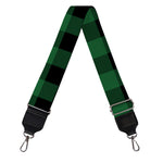 Green And Black Buffalo Check Print Bag Strap