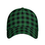 Green And Black Buffalo Check Print Baseball Cap