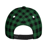 Green And Black Buffalo Check Print Baseball Cap