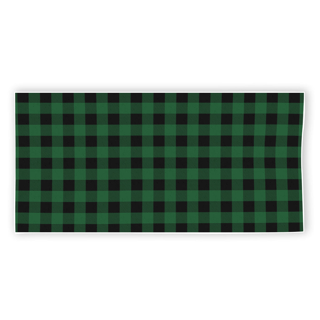 Green And Black Buffalo Check Print Beach Towel