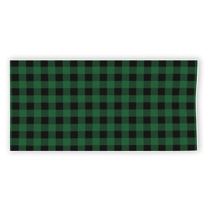 Green And Black Buffalo Check Print Beach Towel