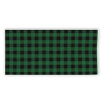 Green And Black Buffalo Check Print Beach Towel