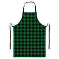 Green And Black Buffalo Check Print Bib Apron With Pocket
