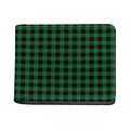 Green And Black Buffalo Check Print Bifold Wallet