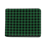Green And Black Buffalo Check Print Bifold Wallet