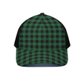 Green And Black Buffalo Check Print Black Mesh Trucker Hat
