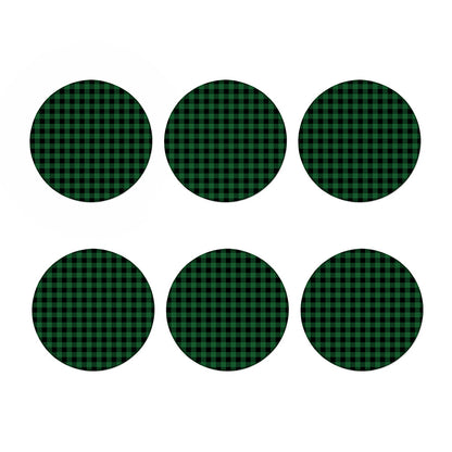 Green And Black Buffalo Check Print Coaster Set