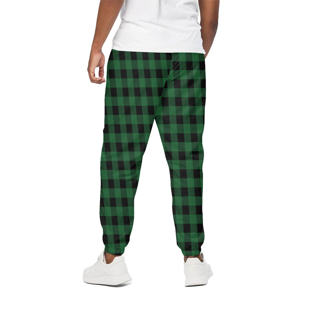 Green And Black Buffalo Check Print Cotton Pants