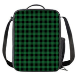 Green And Black Buffalo Check Print Crossbody Lunch Bag