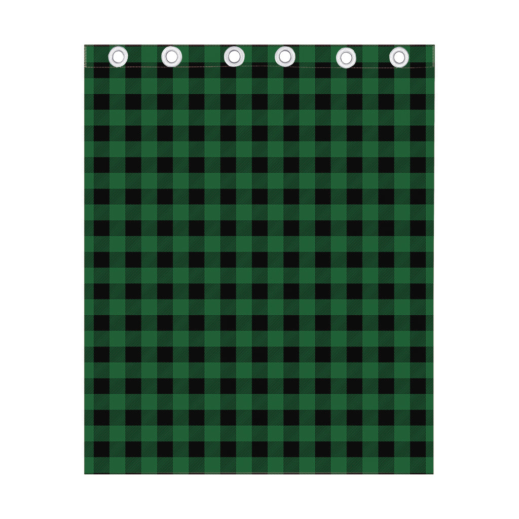 Green And Black Buffalo Check Print Curtain