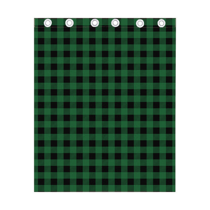 Green And Black Buffalo Check Print Curtain