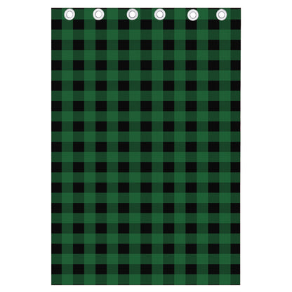 Green And Black Buffalo Check Print Curtain