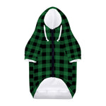 Green And Black Buffalo Check Print Dog Zip Up Hoodie