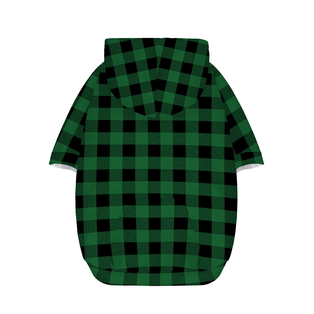 Green And Black Buffalo Check Print Dog Zip Up Hoodie