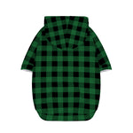 Green And Black Buffalo Check Print Dog Zip Up Hoodie