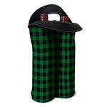 Green And Black Buffalo Check Print Double Neoprene Wine Tote