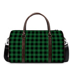 Green And Black Buffalo Check Print Duffle Bag