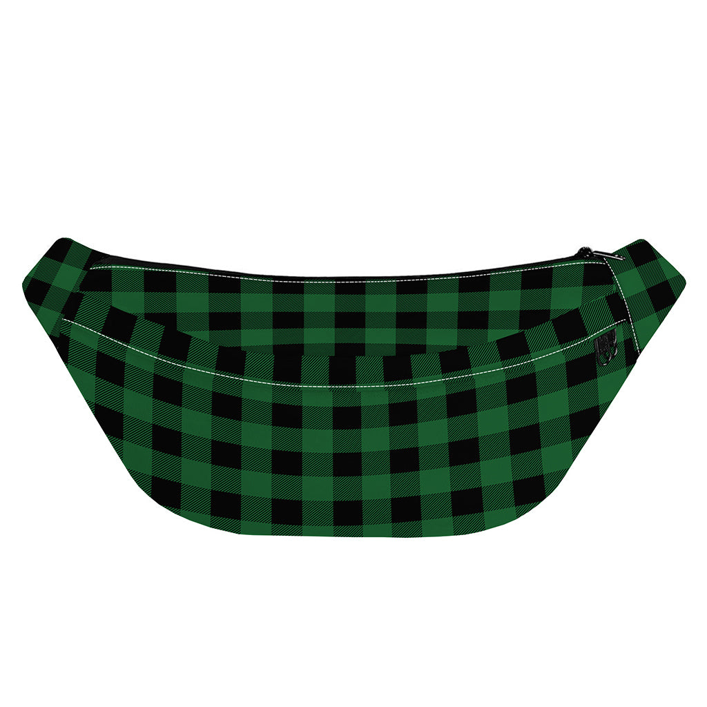 Green And Black Buffalo Check Print Fanny Pack