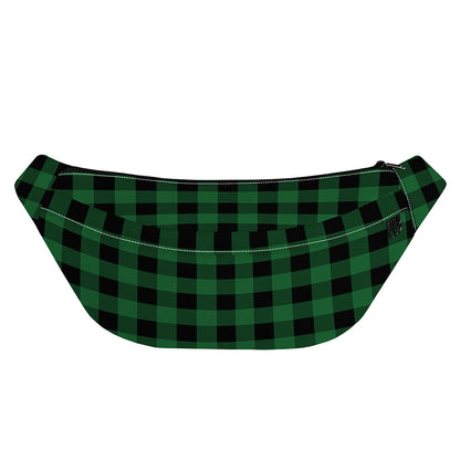 Green And Black Buffalo Check Print Fanny Pack