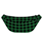 Green And Black Buffalo Check Print Fanny Pack