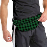Green And Black Buffalo Check Print Fanny Pack