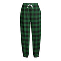 Green And Black Buffalo Check Print Fleece Lined Knit Pants