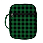 Green And Black Buffalo Check Print Front Pocket Bible Bag