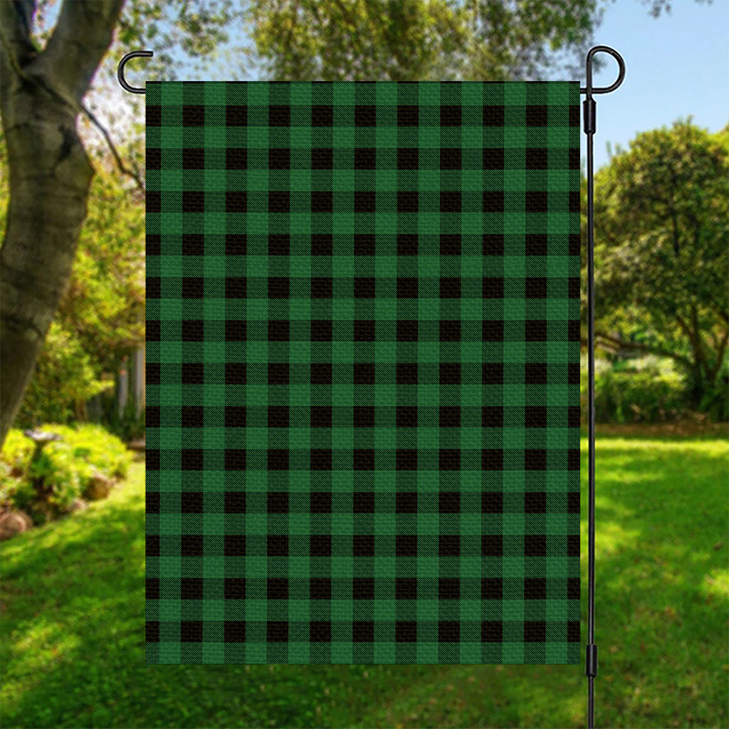 Green And Black Buffalo Check Print Garden Flag