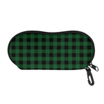 Green And Black Buffalo Check Print Glasses Case